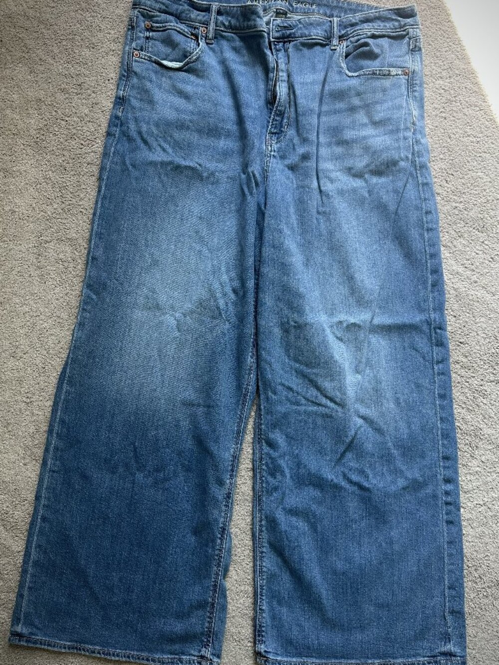American Eagle Dreamy Drape Super High Rise Baggy Wide Leg Jeans Size 18
